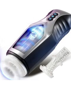 Male Masturbator Cup 7 Thrusting & Vibrating Modes & 3D Realistic Channel with Fast Telescopic Speed, Male Sex Toys for Men Masturbation