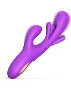 Gode vibrant pour femmes Vibrateur Lapin Point G avec 7 modes pour la stimulation du clitoris, du mamelon et de l'anus