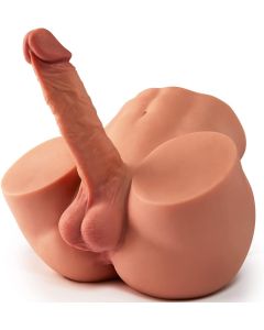 Poupée sexuelle masculine torse 2 en 1 de 10,5 LB avec gode et testicule réalistes, masturbateur masculin anal avec trou serré