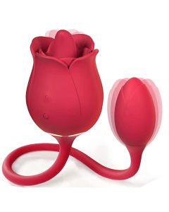 Rose Toy Vibrateur clitoridien à lécher avec œuf vibrant Stimulation du point G du clitoris Pour les femmes et les couples