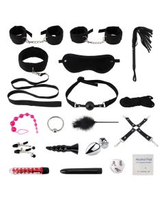SM 18 pièces ensemble de jouets sexuels pour adultes livrés avec main et menottes d'entraînement au bondage